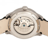 Heritor Automatic Gregory Semi-Skeleton Leather-Band Watch - Silver/Black HERHR8101