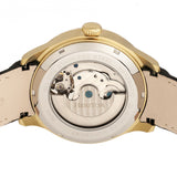 Heritor Automatic Gregory Semi-Skeleton Leather-Band Watch - Gold/Black HERHR8104