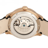 Heritor Automatic Gregory Semi-Skeleton Leather-Band Watch - Rose Gold/Black HERHR8105