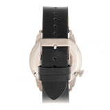 Heritor Automatic Wellington Leather-Band Watch - Silver/Black HERHR8201