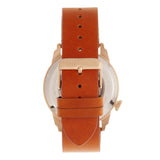 Heritor Automatic Wellington Leather-Band Watch - Camel/Rose Gold/White HERHR8205