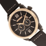 Heritor Automatic Wellington Leather-Band Watch - Rose Gold/Black HERHR8206