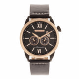 Heritor Automatic Wellington Leather-Band Watch - Rose Gold/Black HERHR8206