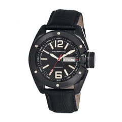 Morphic M16 Series Leather-Band Swiss Men's Watch - Black