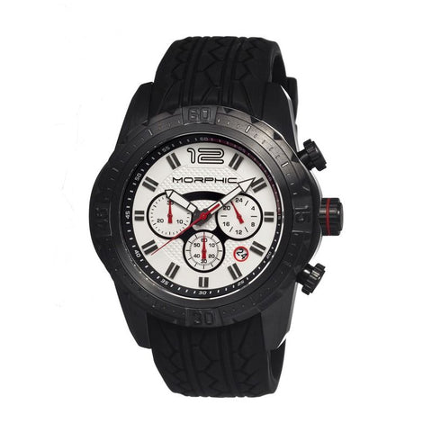 Morphic M27 Series Chronograph Men's Watch w/ Date - Black/White MPH2704