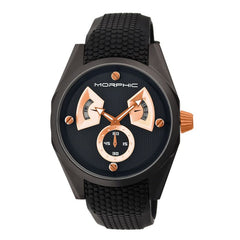 Morphic M34 Series Men's Watch w/ Day/Date - Black/Rose Gold MPH3407