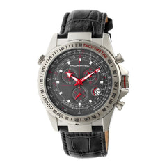 Morphic M36 Series Leather-Band Chronograph Watch - Silver/Charcoal MPH3604
