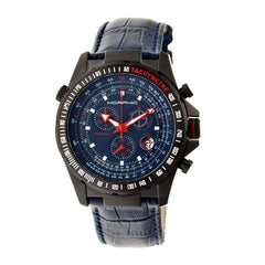 Morphic M36 Series Leather-Band Chronograph Watch - Black/Blue MPH3606