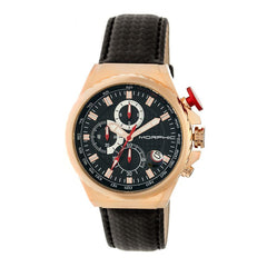 Morphic M39 Series Leather-Band Chronograph Watch - Rose Gold/Black MPH3907