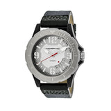 Morphic M47 Series Leather-Band Watch w/ Date - Grey/White MPH4701