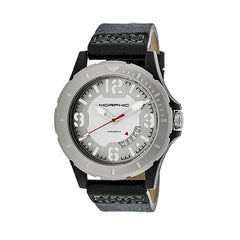 Morphic M47 Series Leather-Band Watch w/ Date - Grey/White