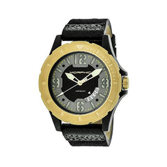 Morphic M47 Series Leather-Band Watch w/ Date - Black/Gold MPH4704