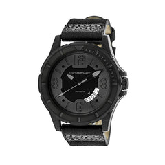Morphic M47 Series Leather-Band Watch w/ Date - Black MPH4706