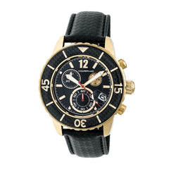Morphic M51 Series Chronograph Leather-Band Watch w/Date - Gold/Black MPH5102