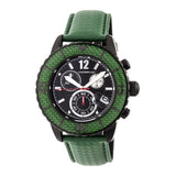 Morphic M51 Series Chronograph Leather-Band Watch w/Date - Black/Green MPH5105