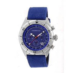 Morphic M53 Series Chronograph Fiber-Weaved Leather-Band Watch w/Date - Silver/Blue