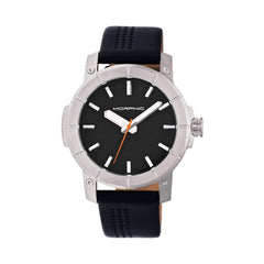 Morphic M54 Series Leather-Band Chronograph Watch - Silver/Black
