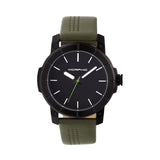 Morphic M54 Series Leather-Band Chronograph Watch - Black/Olive MPH5407