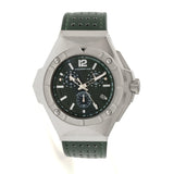 Morphic M55 Series Chronograph Leather-Band Watch w/Date - Silver/Green MPH5502