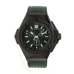 Morphic M55 Series Chronograph Leather-Band Watch w/Date - Black/Green MPH5505