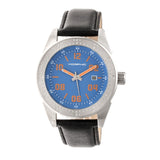 Morphic M63 Series Leather-Band Watch w/Date - Blue/Black MPH6302