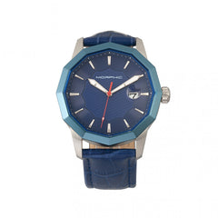 Morphic M56 Series Leather-Band Watch w/Date - Silver/Blue MPH5602