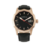 Morphic M56 Series Leather-Band Watch w/Date - Rose Gold/Black MPH5604