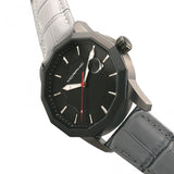 Morphic M56 Series Leather-Band Watch w/Date - Black/Grey MPH5605