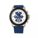 Morphic M57 Series Chronograph Leather-Band Watch - Silver/Blue MPH5702