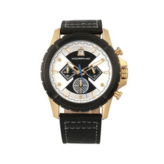 Morphic M57 Series Chronograph Leather-Band Watch - Gold/Black