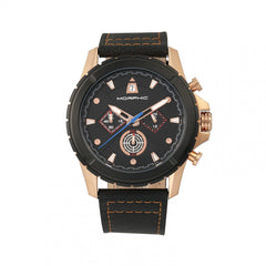 Morphic M57 Series Chronograph Leather-Band Watch - Rose Gold/Black MPH5705