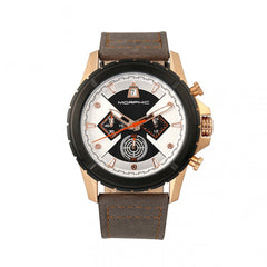 Morphic M57 Series Chronograph Leather-Band Watch - Rose Gold/Grey MPH5707