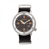 Morphic M58 Series Nato Leather-Band Watch w/ Date - Silver/Black MPH5801