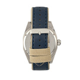 Morphic M59 Series Leather-Overlaid Canvas-Band Watch - Silver/Blue MPH5903