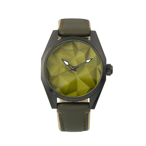 Morphic M59 Series Leather-Overlaid Canvas-Band Watch - Olive MPH5906