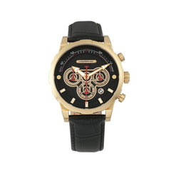 Morphic M60 Series Chronograph Leather-Band Watch w/Date - Gold/Black MPH6003