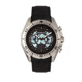 Morphic M66 Series Skeleton Dial Leather-Band Watch w/ Day/Date - Silver/Black MPH6601