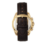 Morphic M66 Series Skeleton Dial Leather-Band Watch w/ Day/Date - Gold/Dark Brown MPH6604