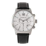Morphic M67 Series Chronograph Leather-Band Watch w/Date - Silver/Black MPH6701
