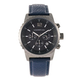 Morphic M67 Series Chronograph Leather-Band Watch w/Date - Gunmetal/Blue MPH6706
