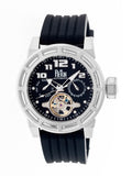 Reign Rothschild Automatic Semi-Skeleton Watch w/Day/Date - Silver/Black REIRN1302