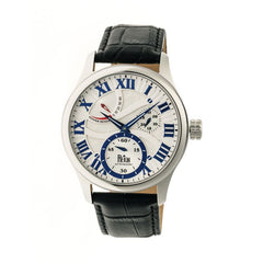 Reign Bhutan Leather-Band Automatic Watch - Silver