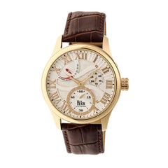 Reign Bhutan Leather-Band Automatic Watch - Gold/Silver REIRN1605