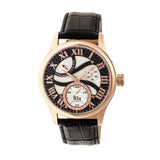 Reign Bhutan Leather-Band Automatic Watch - Rose Gold/Black REIRN1606