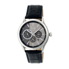 Reign Gustaf Automatic Leather-Band Watch - Black/Silver