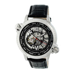 Reign Thanos Automatic Leather-Band Watch - Silver/Black REIRN2101