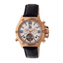 Reign Goliath Automatic Leather-Band Watch - Rose Gold/Silver REIRN3306