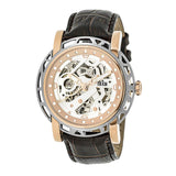 Reign Stavros Automatic Skeleton Leather-Band Watch - Rose Gold/White REIRN3703
