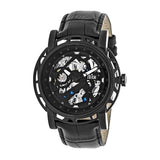 Reign Stavros Automatic Skeleton Leather-Band Watch - Black REIRN3705