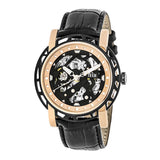 Reign Stavros Automatic Skeleton Leather-Band Watch - Rose Gold/Black REIRN3706